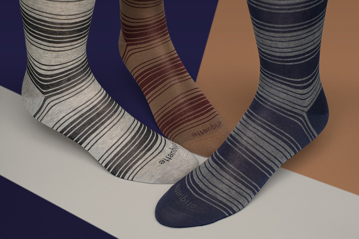 Mens Striped Socks and Striped socks for men perfect match for Slacks & Suits⎪ Etiquette Clothiers