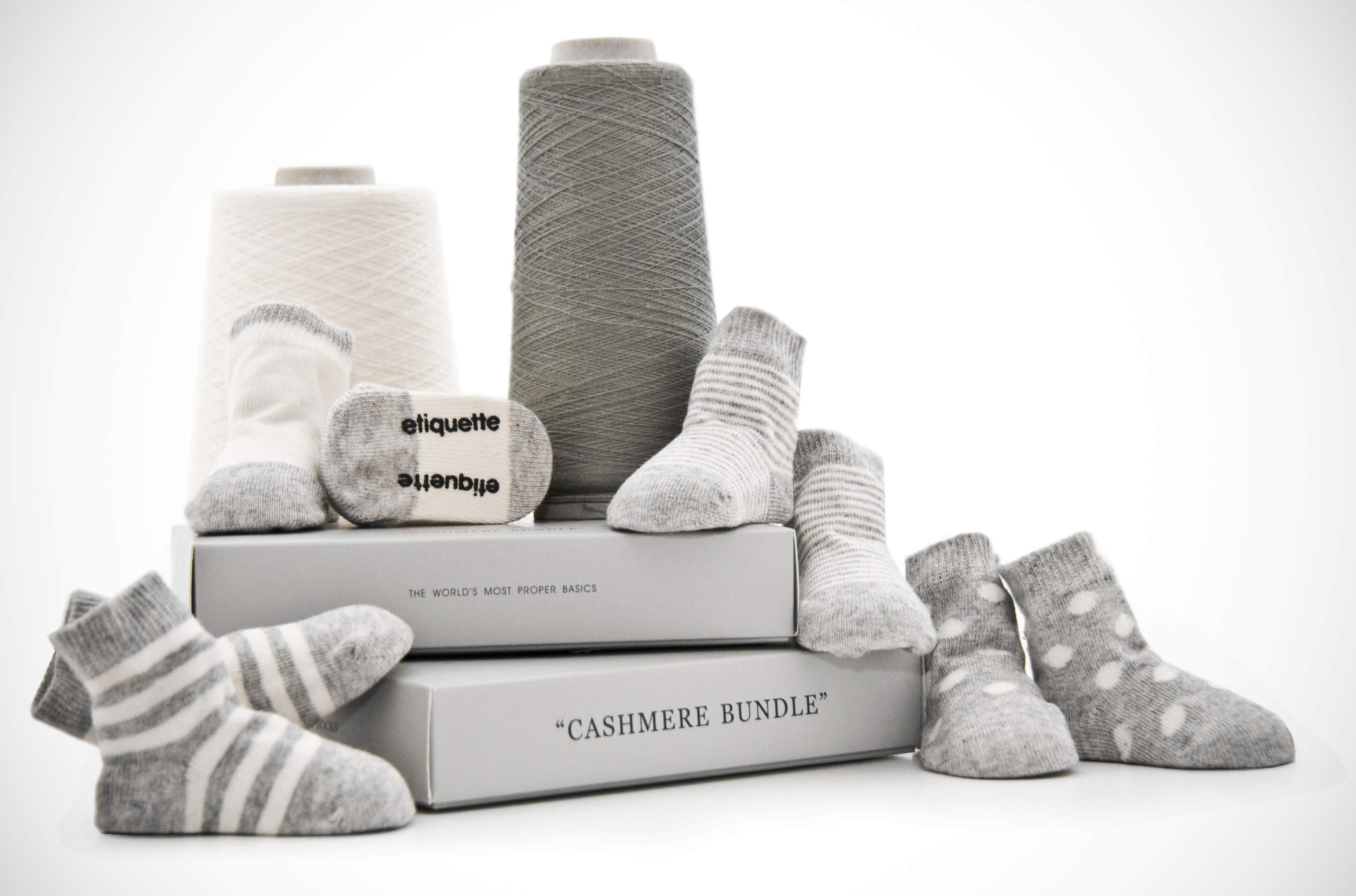 Luxury cashmere baby socks gifts & baby socks gift boxes by Etiquette Clothiers