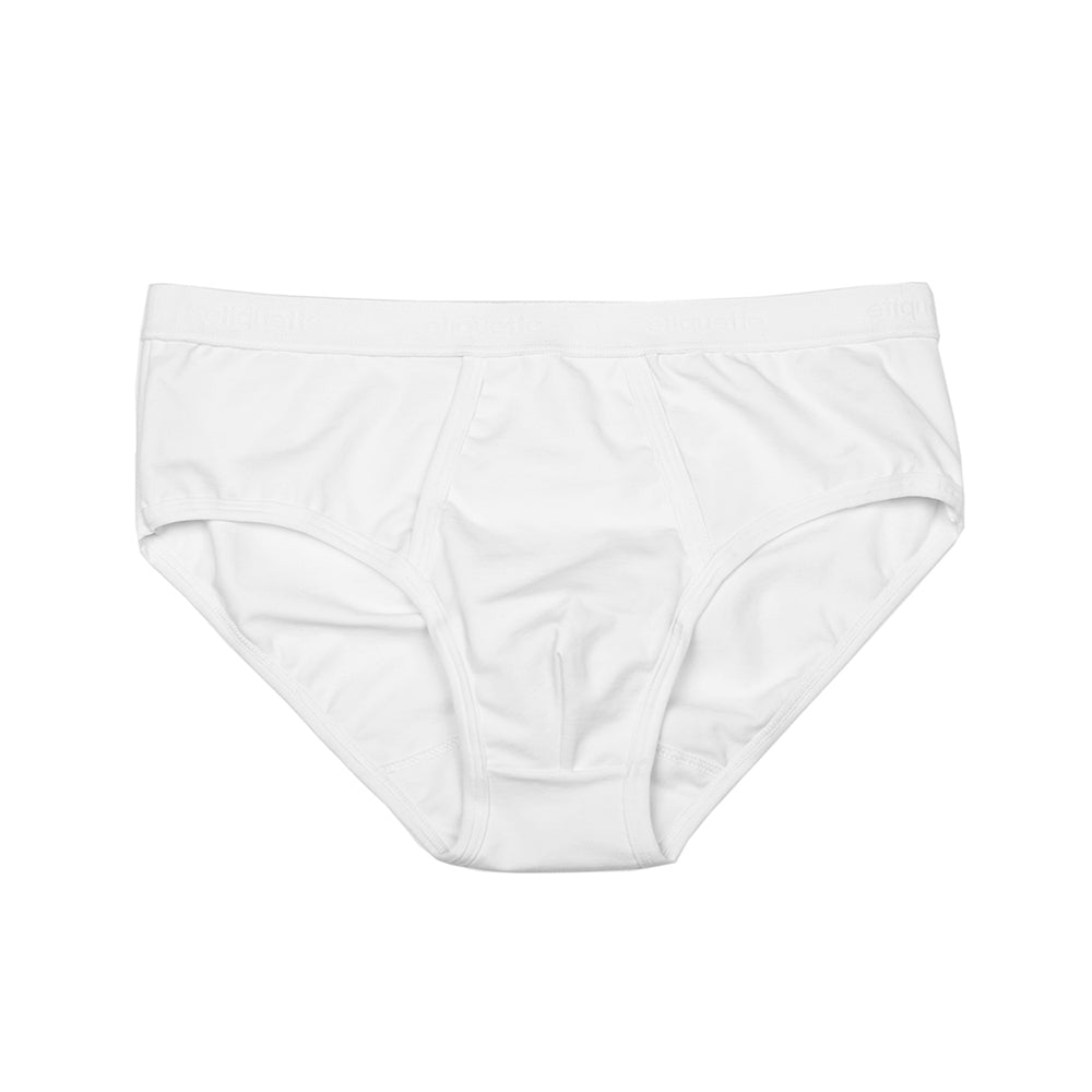 Mens Underwear - Men's Astor Briefs - White⎪Etiquette Clothiers