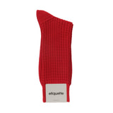 Mens Socks - Hounds Waffle Textured Men's Socks - Red⎪Etiquette Clothiers