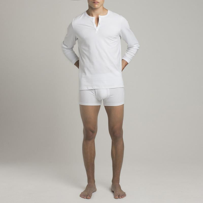 Mens Underwear - Men's Crosby Henley - White⎪Etiquette Clothiers