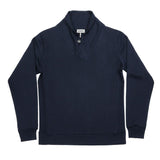 Mens Loungewear - Men's Hudson Loop Terry Shawl Slim Fit Sweater - Blue⎪Etiquette Clothiers