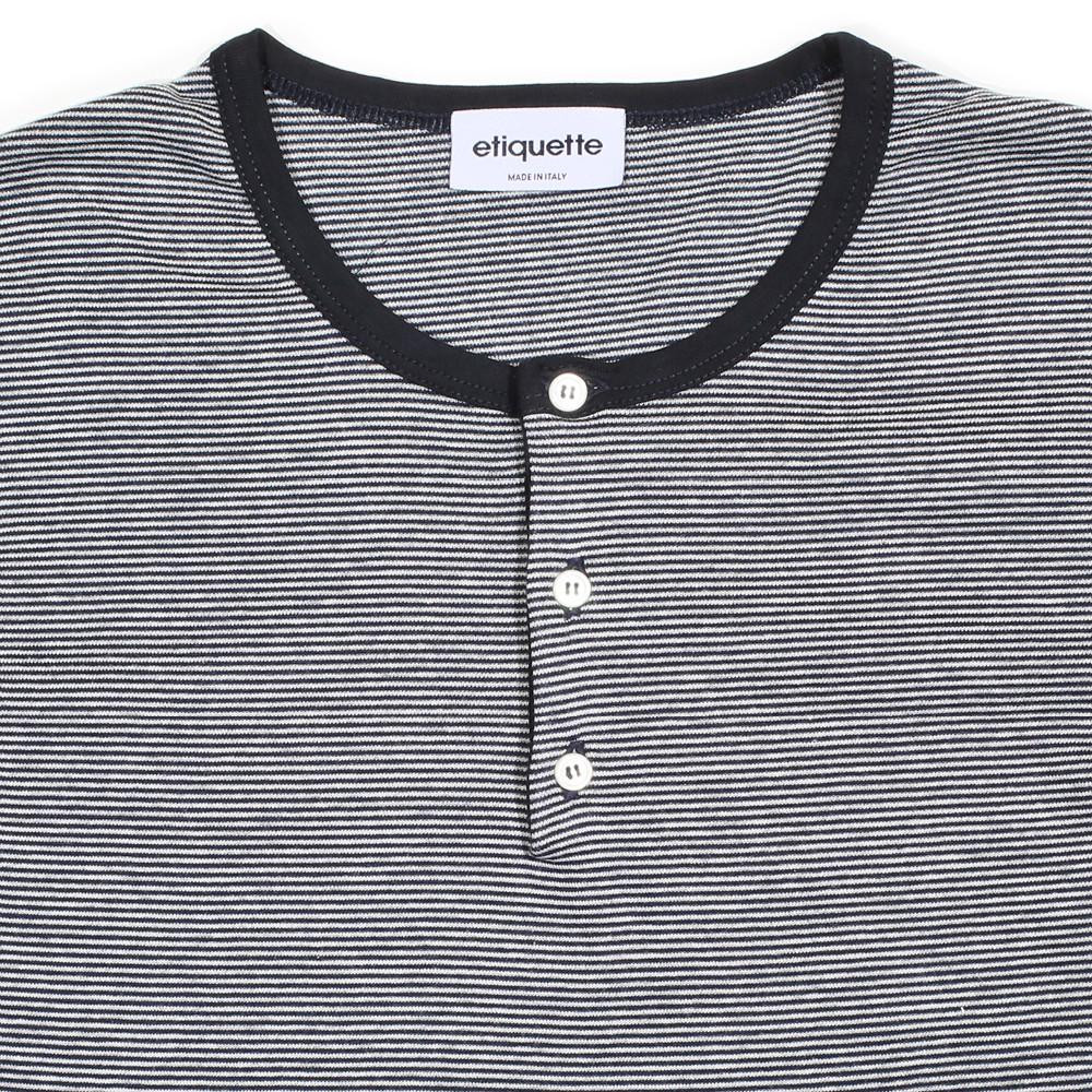 Mens Underwear - Men's Lafayette Short Sleeve Henley - Blue⎪Etiquette Clothiers