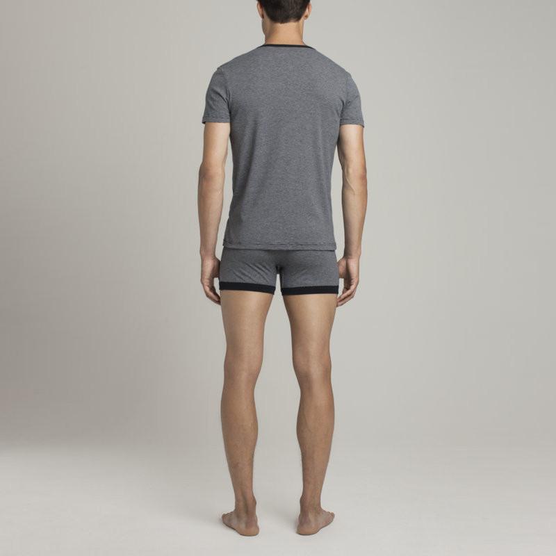 Mens Underwear - Men's Lafayette Short Sleeve Henley - Blue⎪Etiquette Clothiers