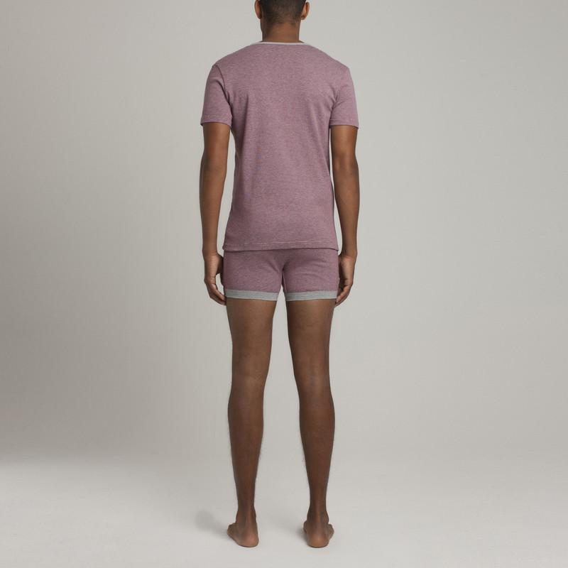 Mens Underwear - Men's Lafayette Short Sleeve Henley - Bordeaux⎪Etiquette Clothiers