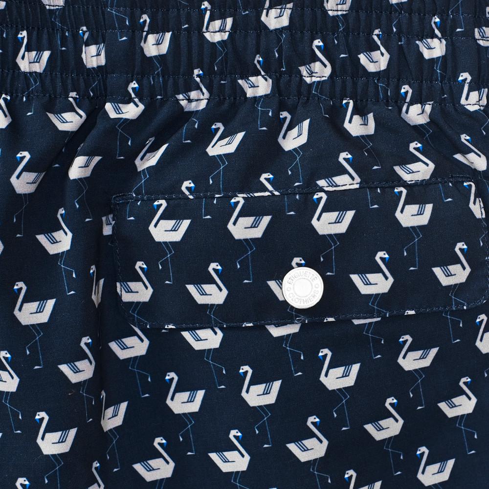 Mens Loungewear - Men's Corsaro Swim Slim Fit Trunk Famingo - Dark Blue⎪Etiquette Clothiers
