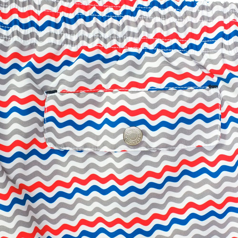 Mens Loungewear - Men's Corsaro Swim Slim Fit Trunk Wave - White Grey⎪Etiquette Clothiers