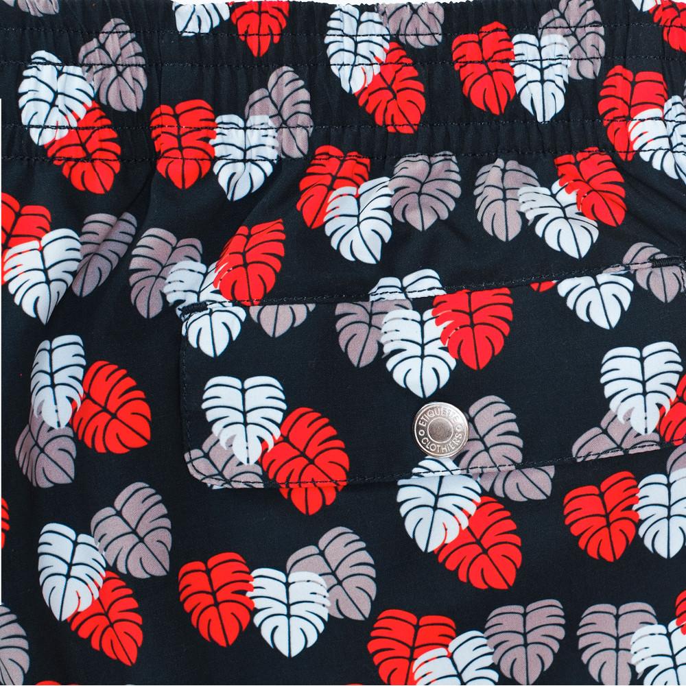 Mens Loungewear - Men's Corsaro Swim Slim Fit Trunk Palms - Dark Blue⎪Etiquette Clothiers