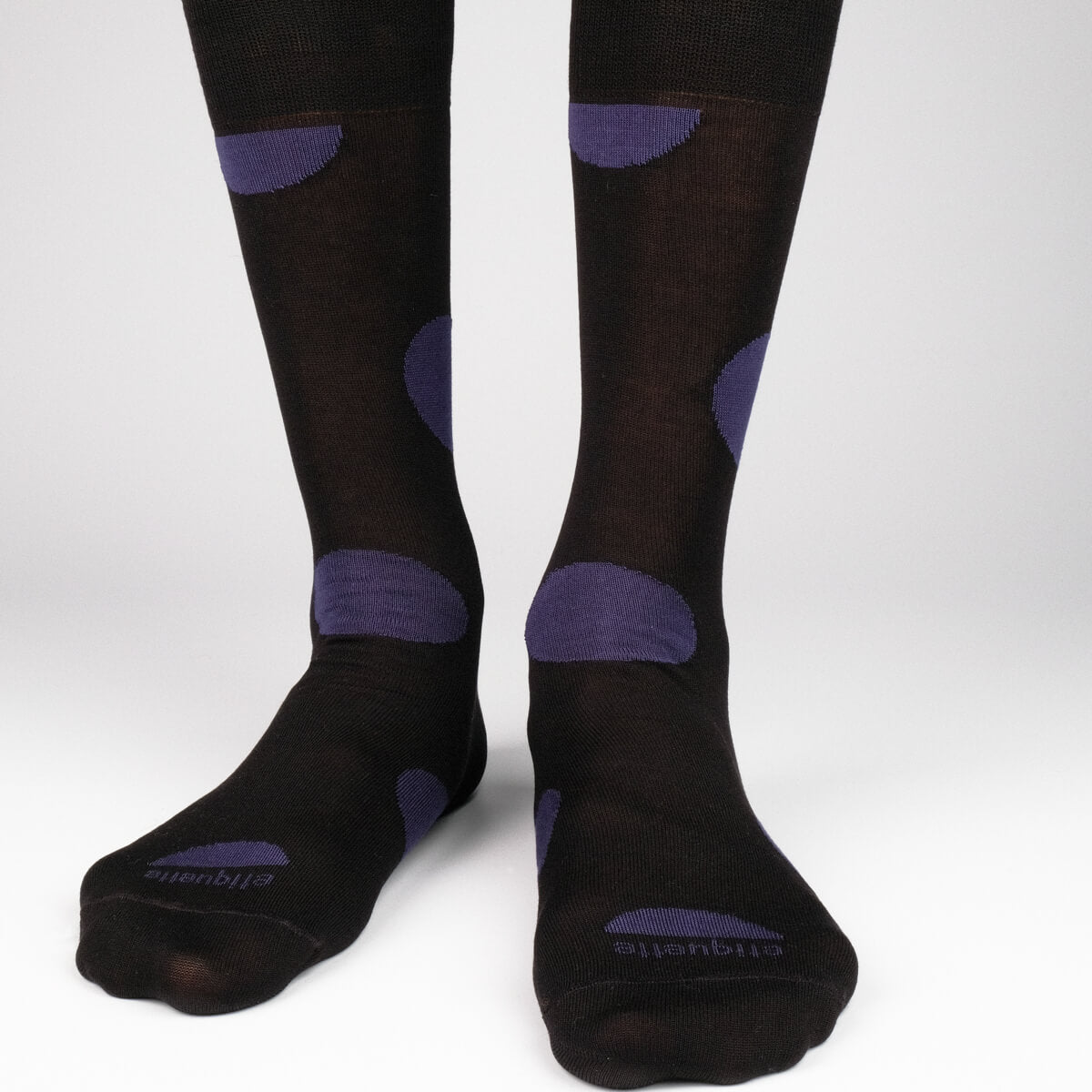Mens Socks - Big Dots Men's Socks - Black⎪Etiquette Clothiers