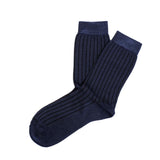 Womens Socks - Royal Ribs Women's Socks - Dark Blue⎪Etiquette Clothiers
