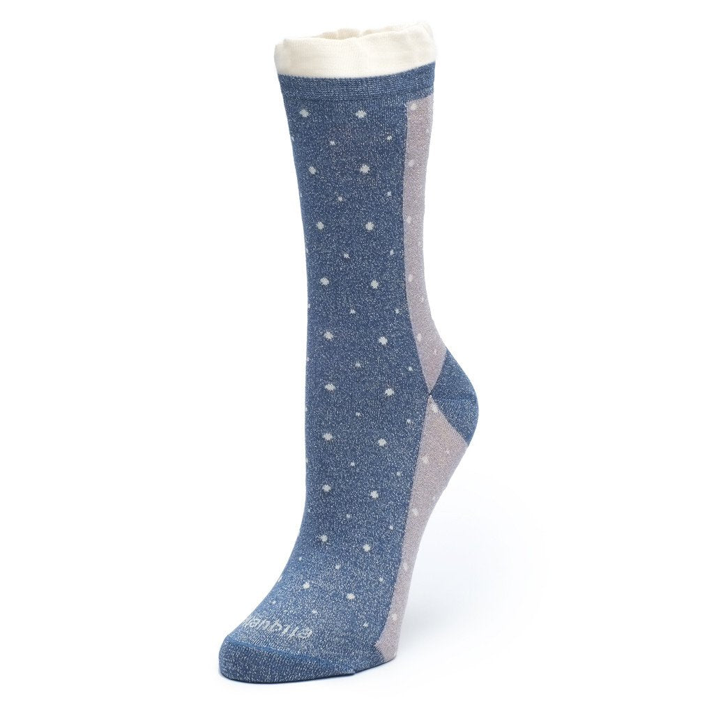 Womens Socks - Multi Dots Women's Socks - Blue Metallic⎪Etiquette Clothiers