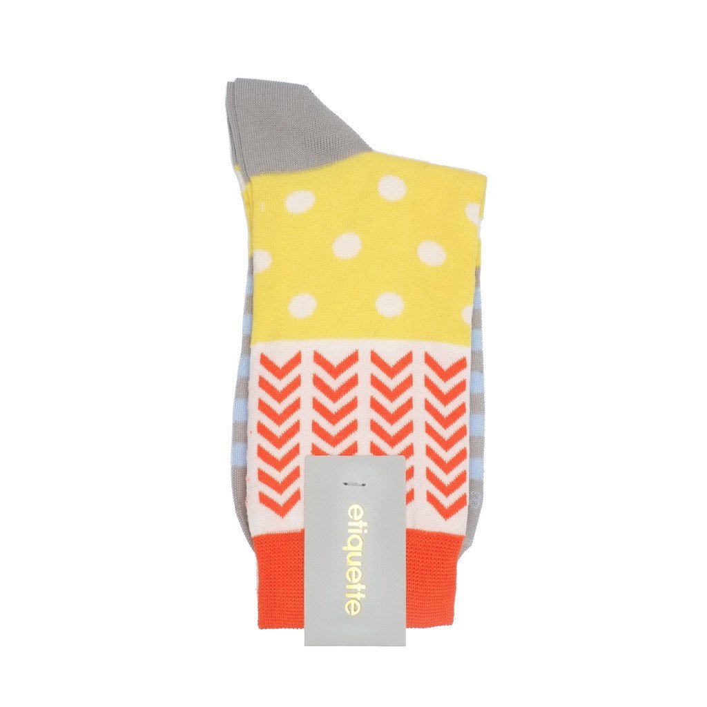 Womens Socks - Mixed Up Women's Socks - Yellow⎪Etiquette Clothiers