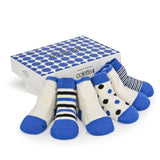 Baby Socks - Etiquette x Colette Baby Socks Gift Box - Cyan Blue & Ecru⎪Etiquette Clothiers