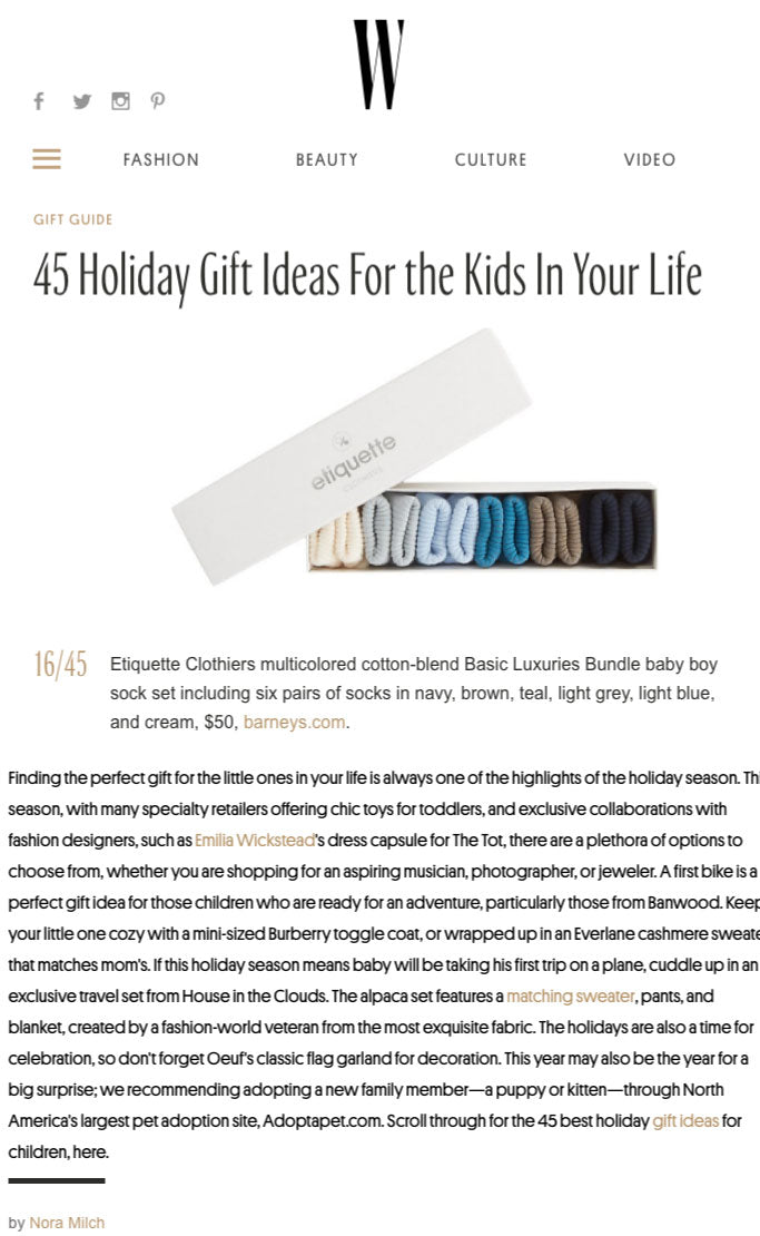 W Magazine - Holiday Gift Ideas For Kids