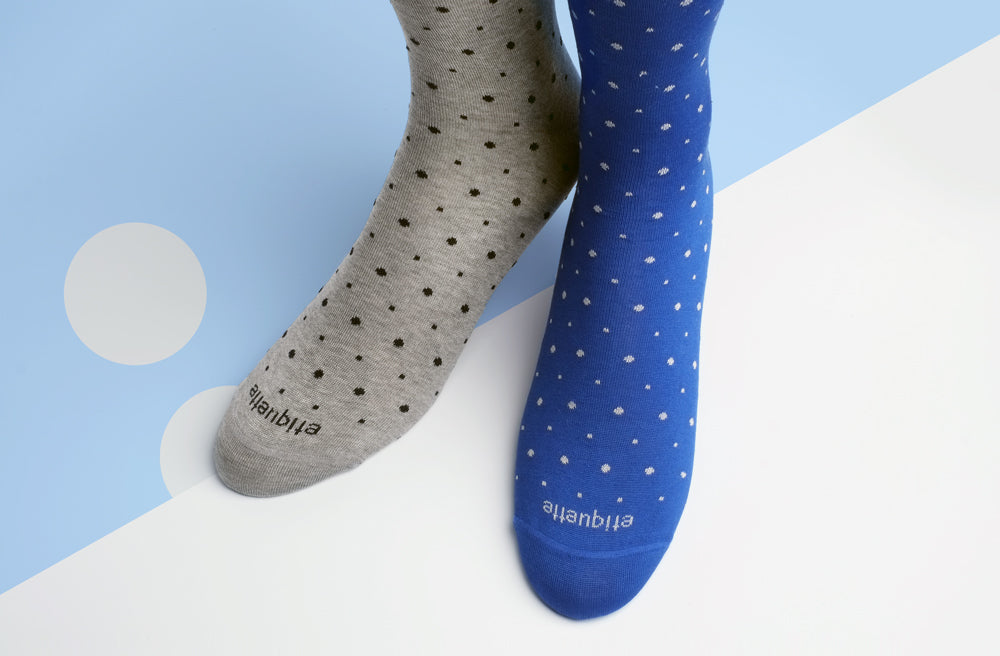 Mens Dotted Socks and Polka Dot socks for men with a nice touch of playfulness⎪Etiquette Clothiers