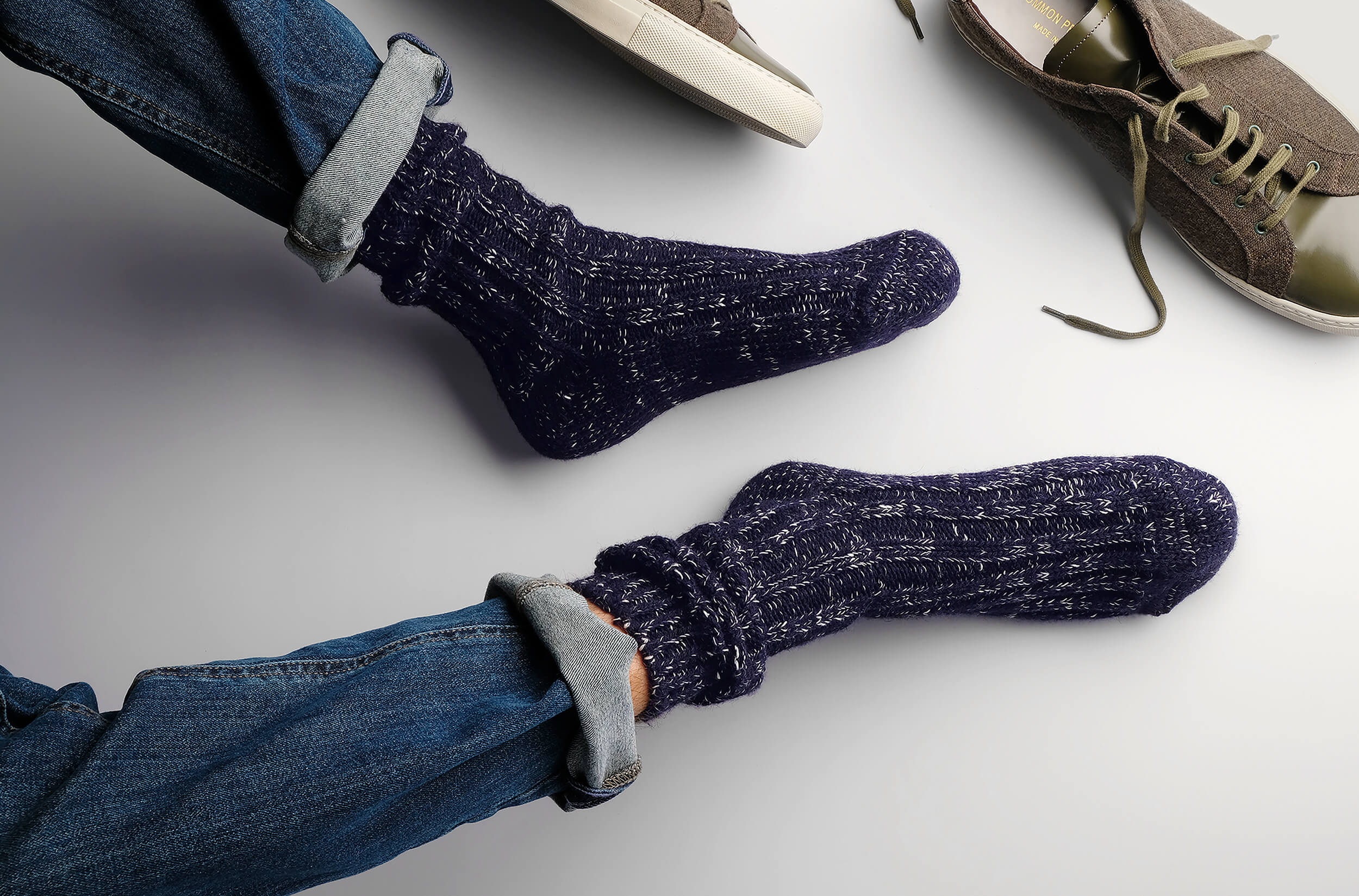 Mens Textured Socks - Made in Italy