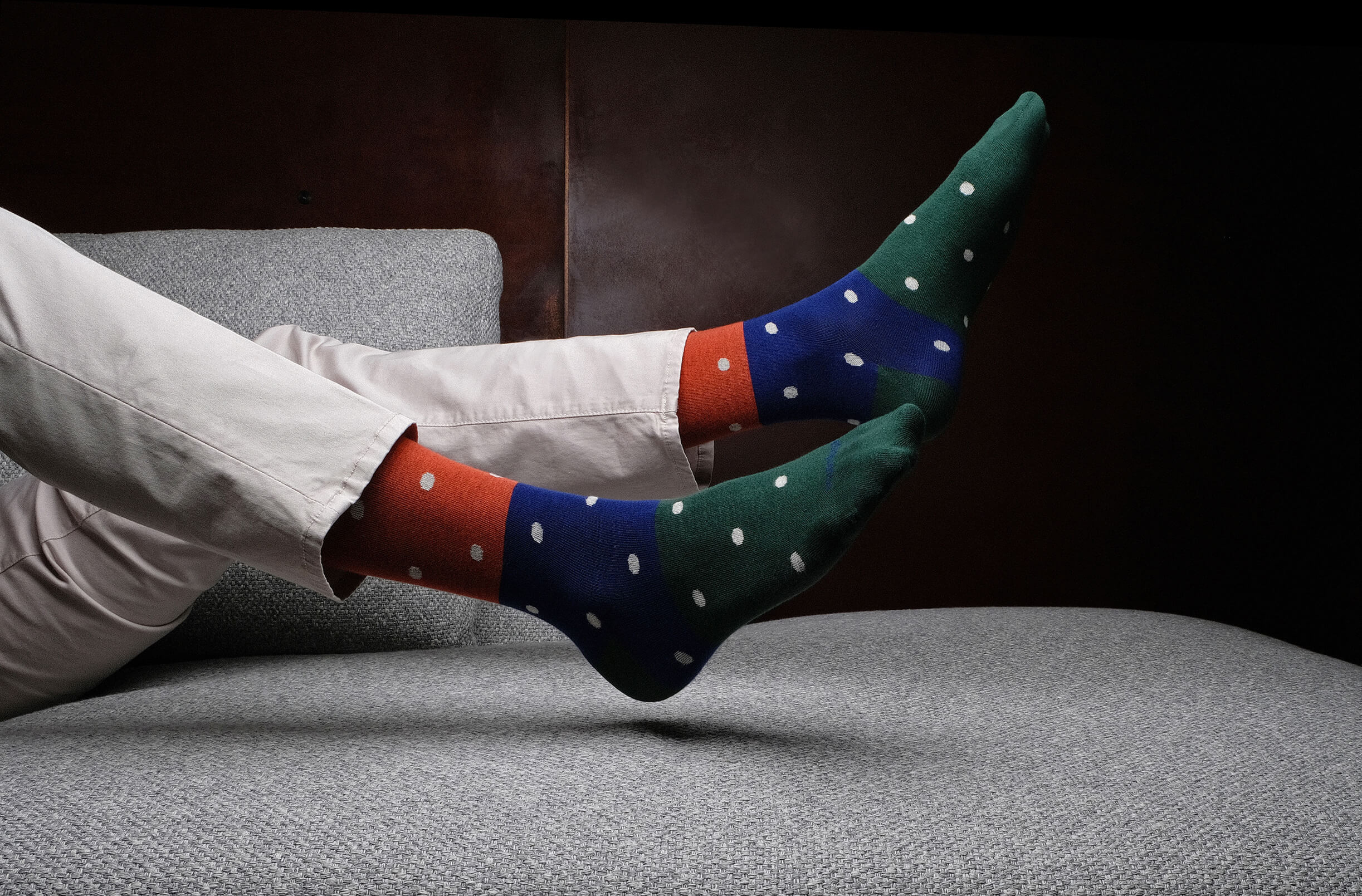 Men's Fashion Socks – Tri Polka Dots by Etiquette Clothiers, Made in Italy