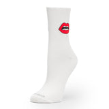 Womens Socks - Etiquette x Yazbukey Lips Women's Socks - Ecru⎪Etiquette Clothiers