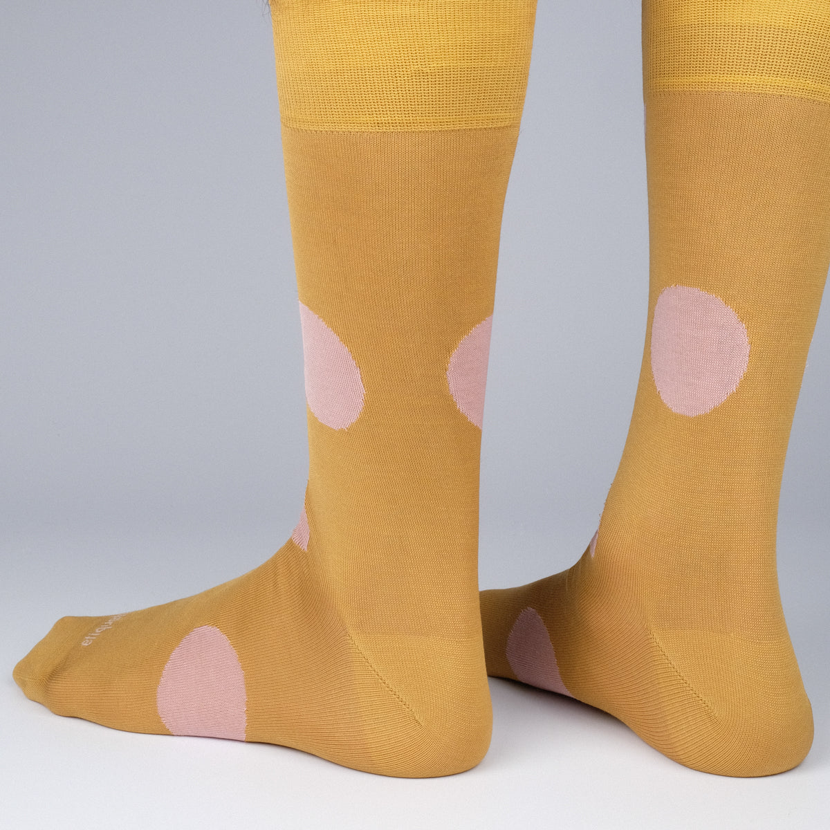 Mens Socks - Big Dots Men's Socks - Yellow⎪Etiquette Clothiers