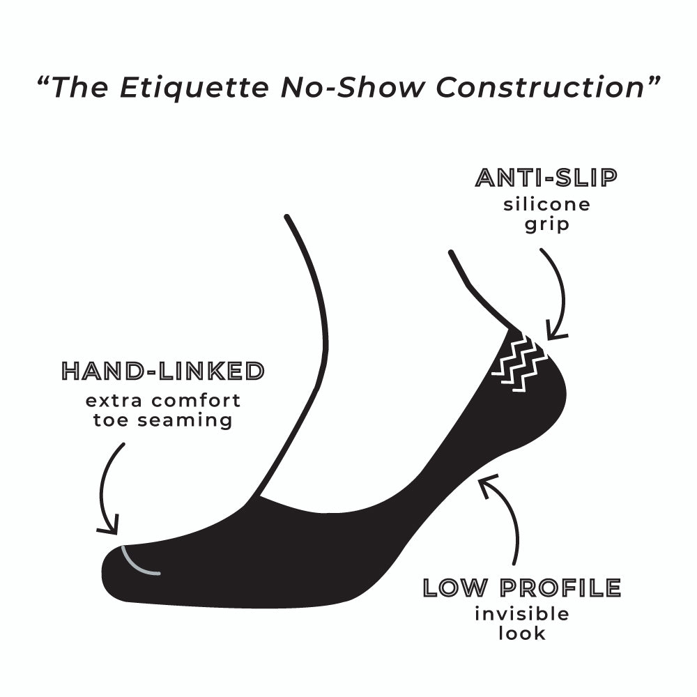 Mens Socks - Men's No Show Socks Needle Stripes - Grey⎪Etiquette Clothiers