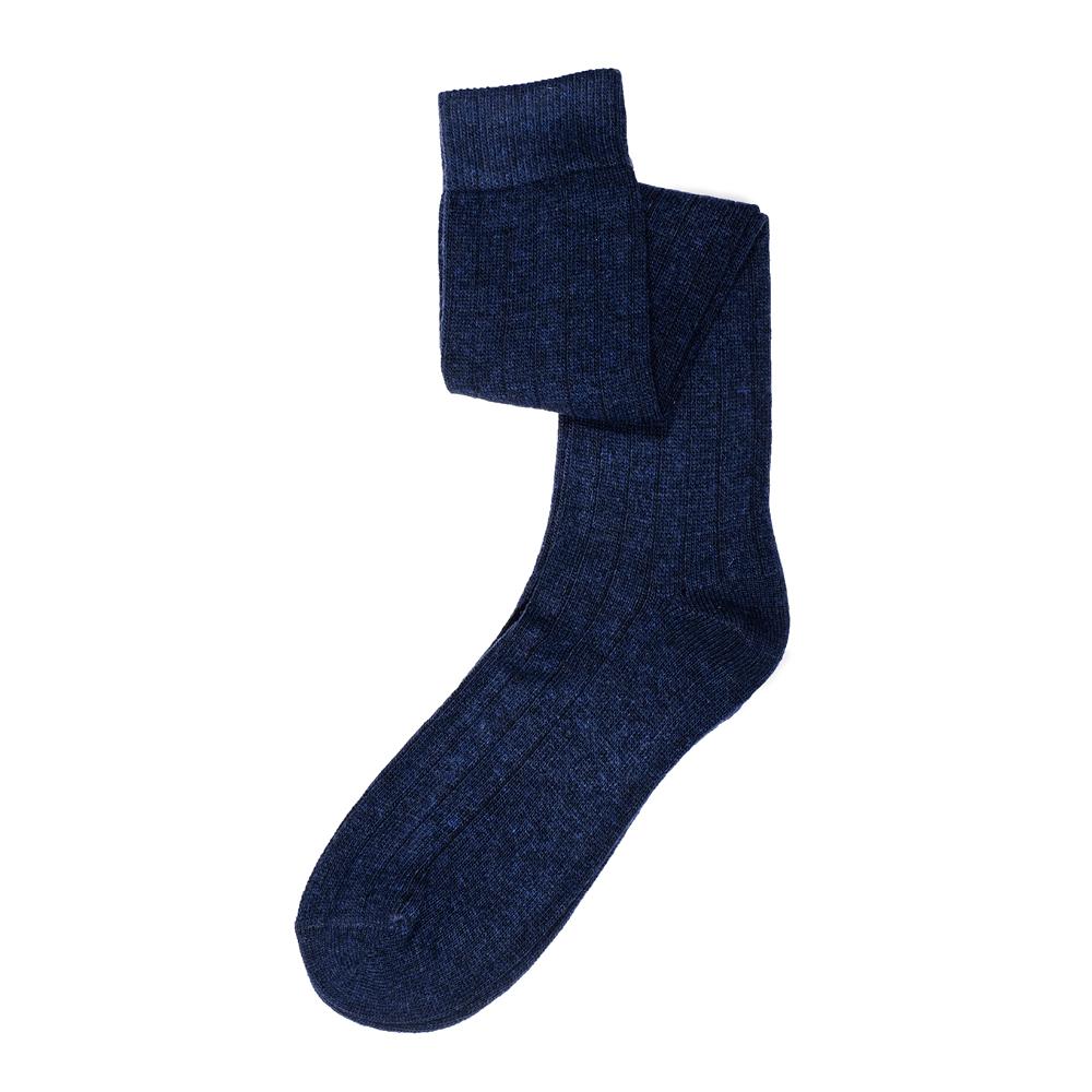 Mens Socks - Cashmere Knee High Ribbed Men's Socks - Dark Blue⎪Etiquette Clothiers