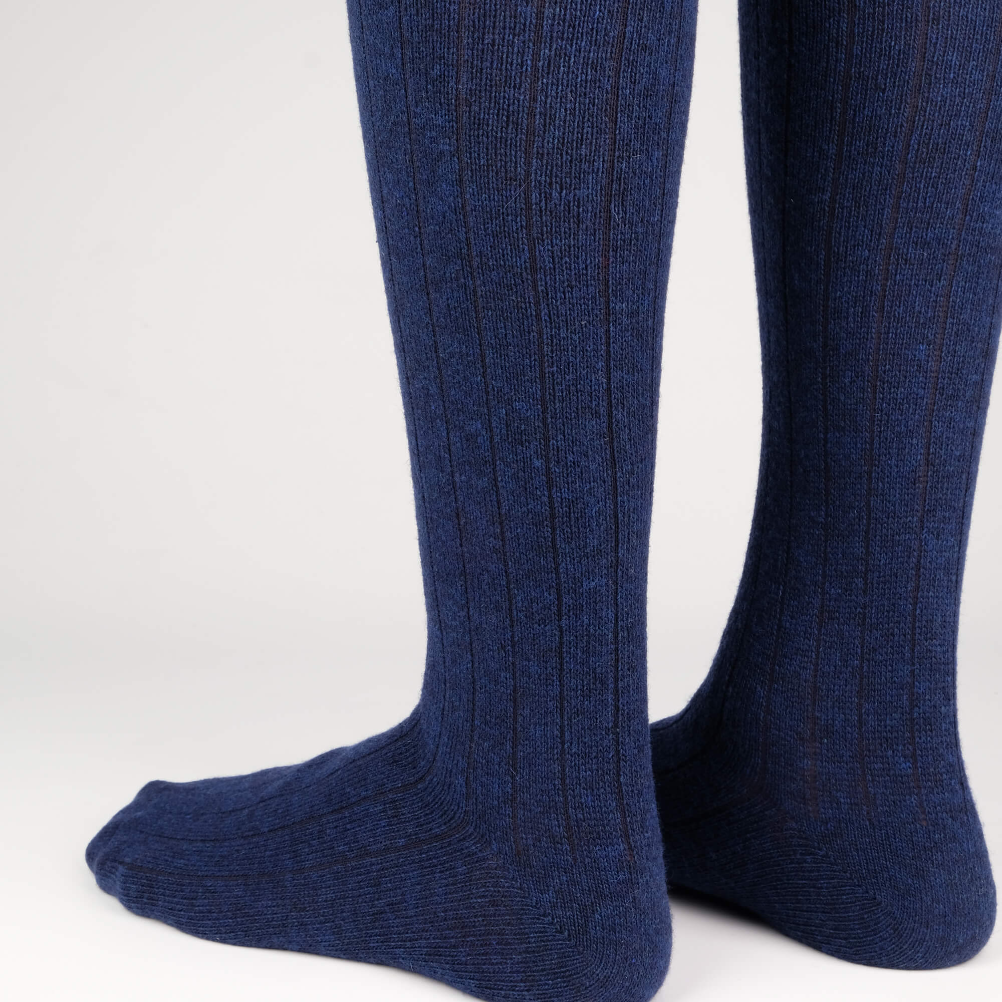 Mens Socks - Cashmere Knee High Ribbed Men's Socks - Dark Blue⎪Etiquette Clothiers