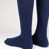 Mens Socks - Cashmere Knee High Ribbed Men's Socks - Dark Blue⎪Etiquette Clothiers