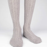 Mens Socks - Cashmere Knee High Ribbed Men's Socks - Grey⎪Etiquette Clothiers
