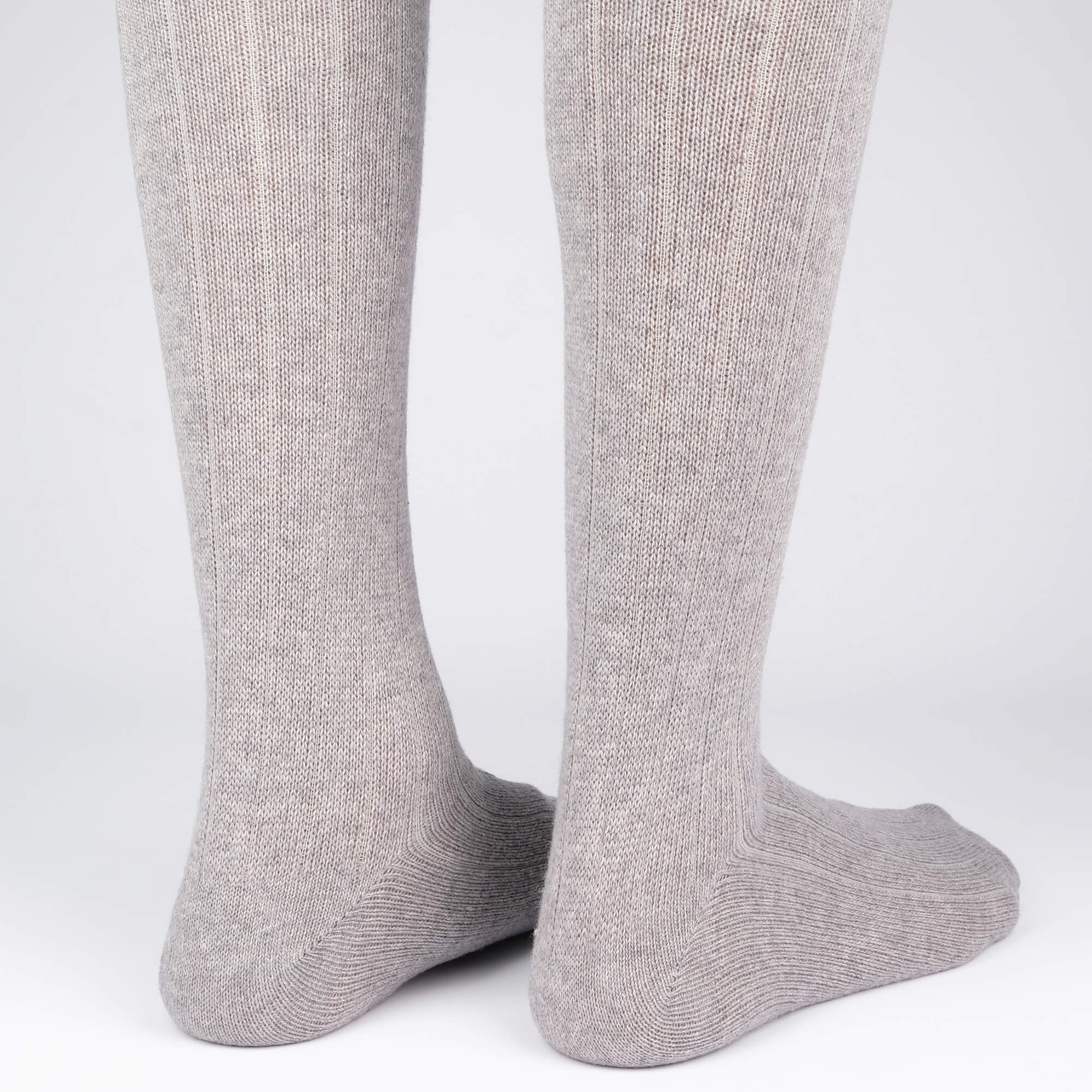 Mens Socks - Cashmere Knee High Ribbed Men's Socks - Grey⎪Etiquette Clothiers