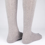Mens Socks - Cashmere Knee High Ribbed Men's Socks - Grey⎪Etiquette Clothiers