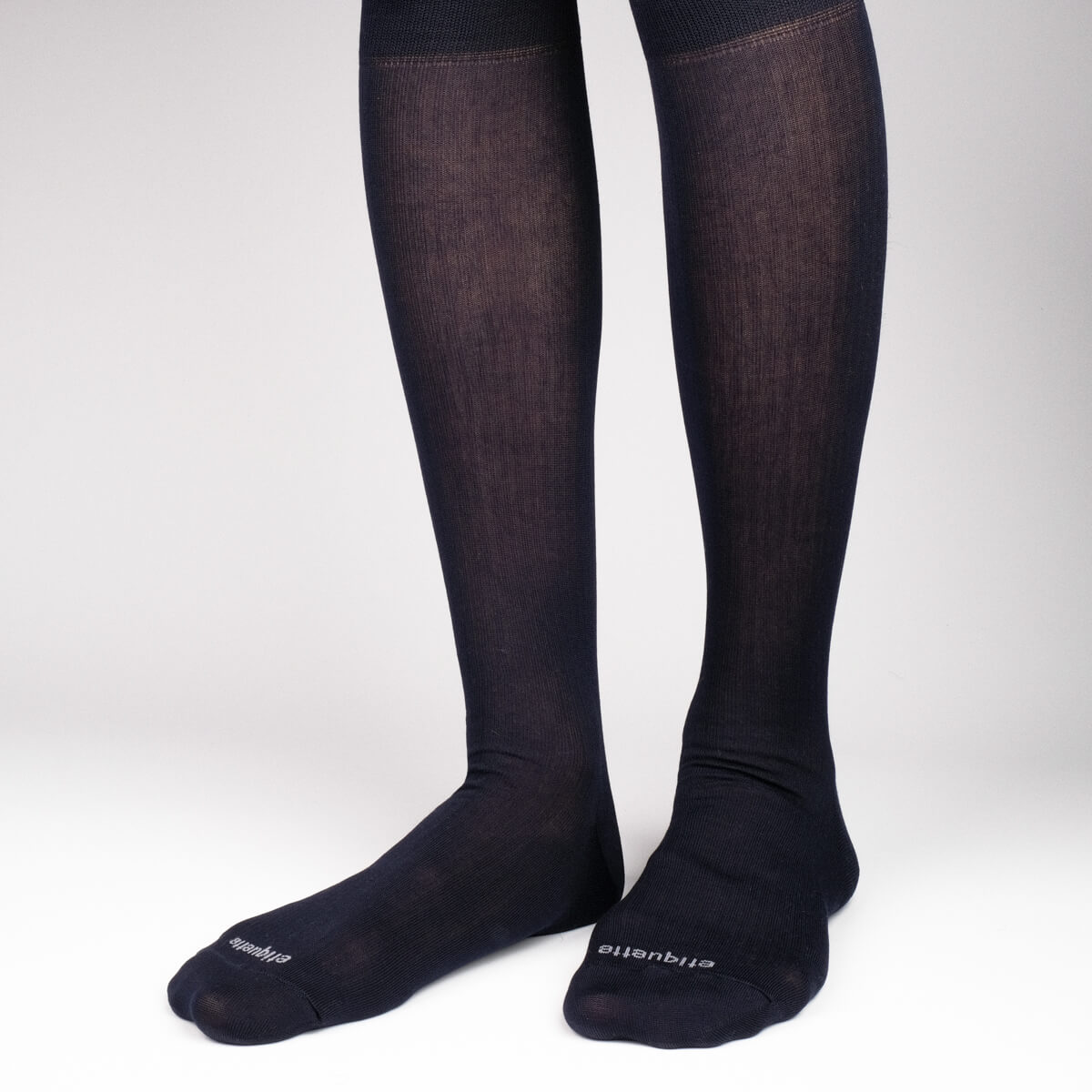 Mens Socks - Basic Luxuries Knee High Ribbed Men's Socks - Dark Blue⎪Etiquette Clothiers