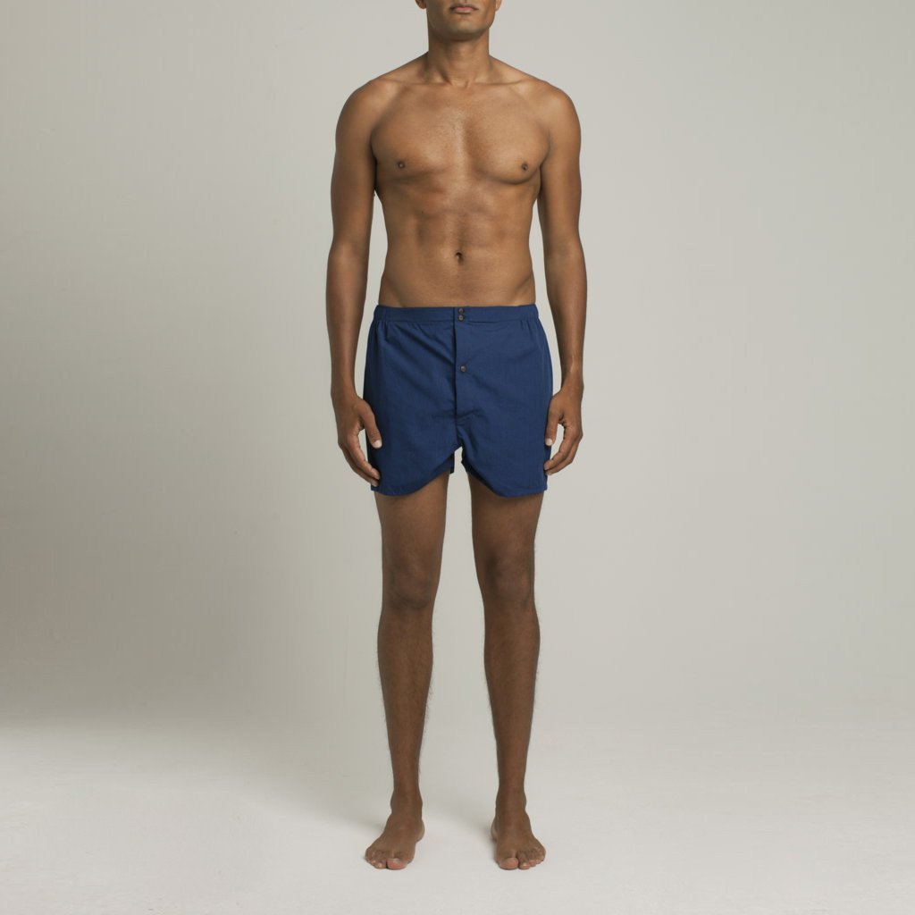 Mens Underwear - Men's Boxer Shorts - Indigo Blue⎪Etiquette Clothiers