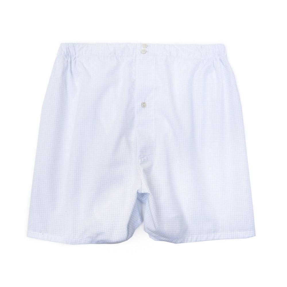 Mens Underwear - Men's Boxer Shorts Graph Check - Blue⎪Etiquette Clothiers