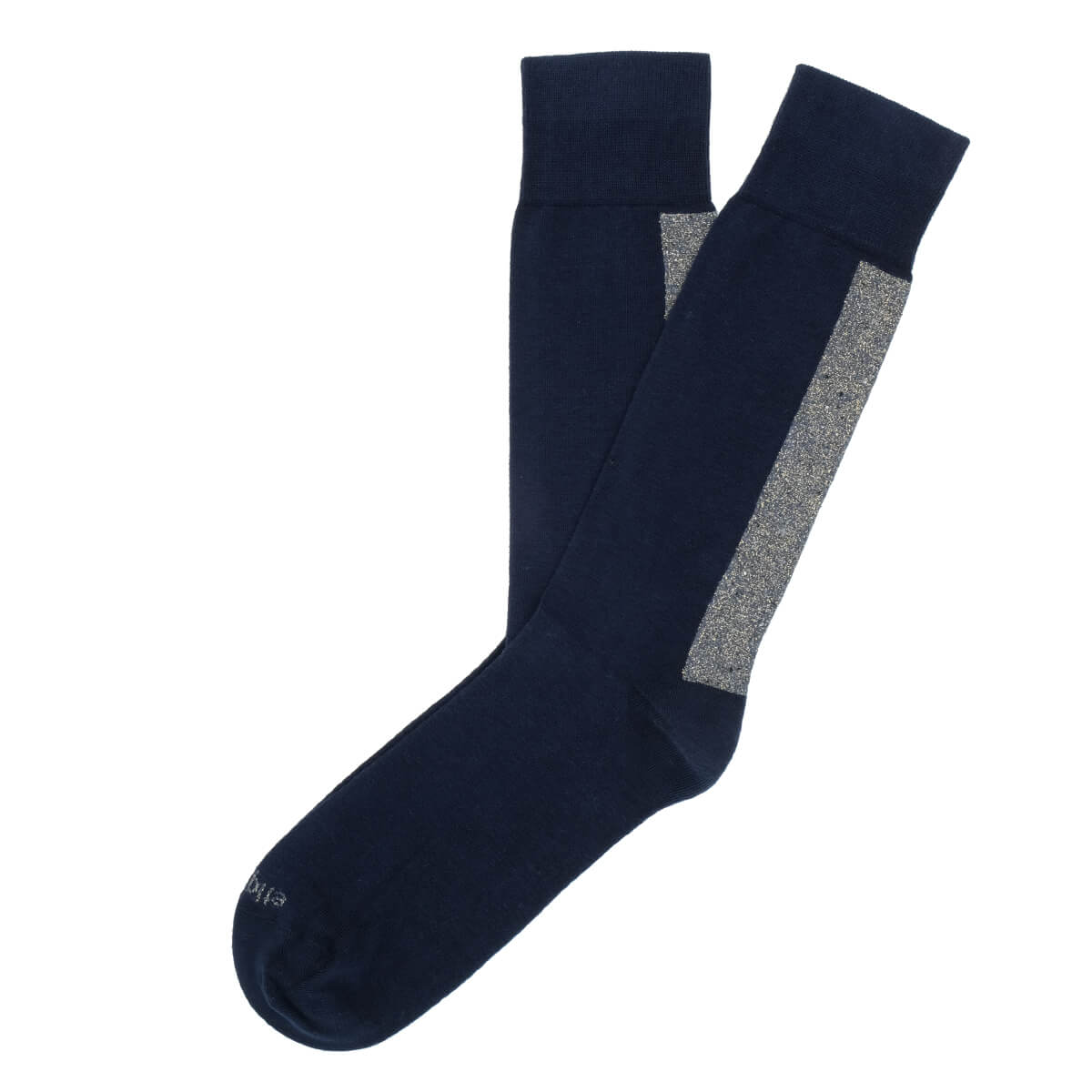 Mens Socks - Beat It Metallic Back Stripe Men's Socks- Navy Blue⎪Etiquette Clothiers