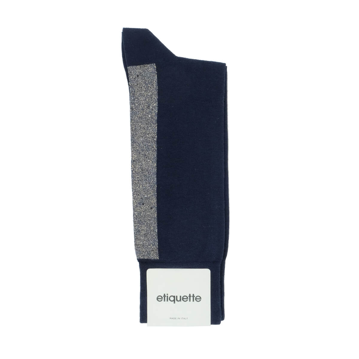 Mens Socks - Beat It Metallic Back Stripe Men's Socks- Navy Blue⎪Etiquette Clothiers