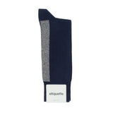 Mens Socks - Beat It Metallic Back Stripe Men's Socks- Navy Blue⎪Etiquette Clothiers