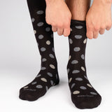 Mens Socks - Beat It Metallic Dots Men's Socks - Black⎪Etiquette Clothiers