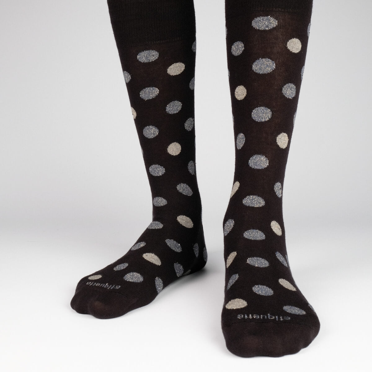 Mens Socks - Beat It Metallic Dots Men's Socks - Black⎪Etiquette Clothiers