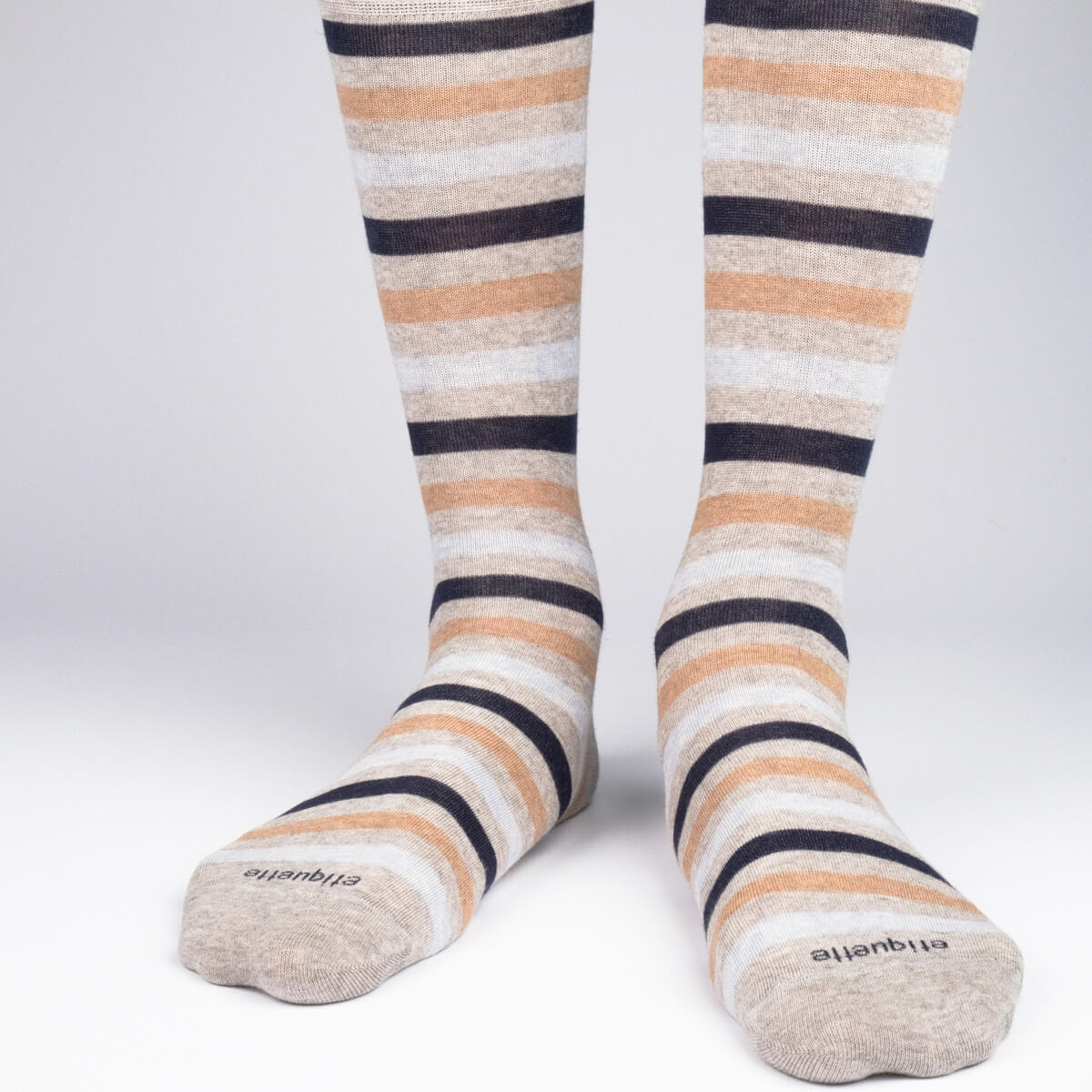 Mens Socks - Crosswalk Stripes Men's Socks - Grey⎪Etiquette Clothiers