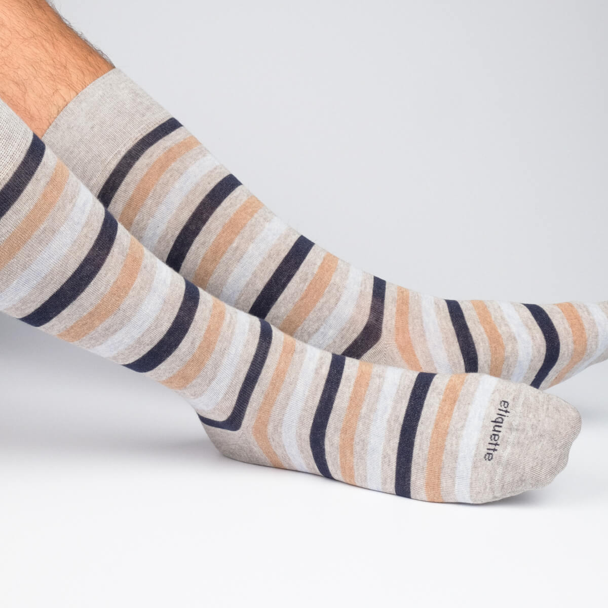 Mens Socks - Crosswalk Stripes Men's Socks - Grey⎪Etiquette Clothiers