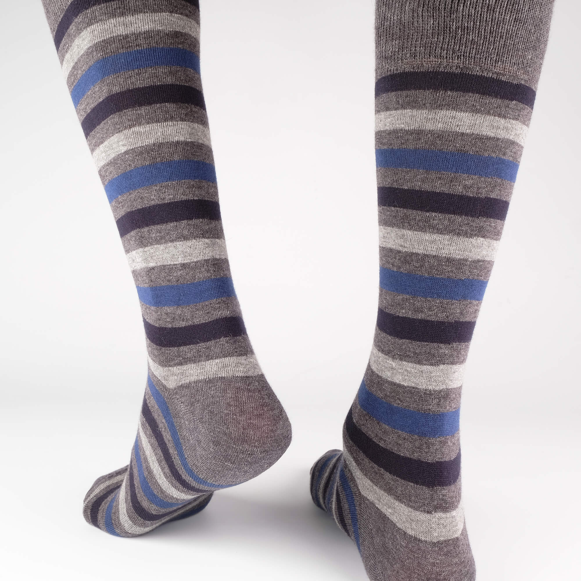 Mens Socks - Crosswalk Stripes Men's Socks - Grey⎪Etiquette Clothiers