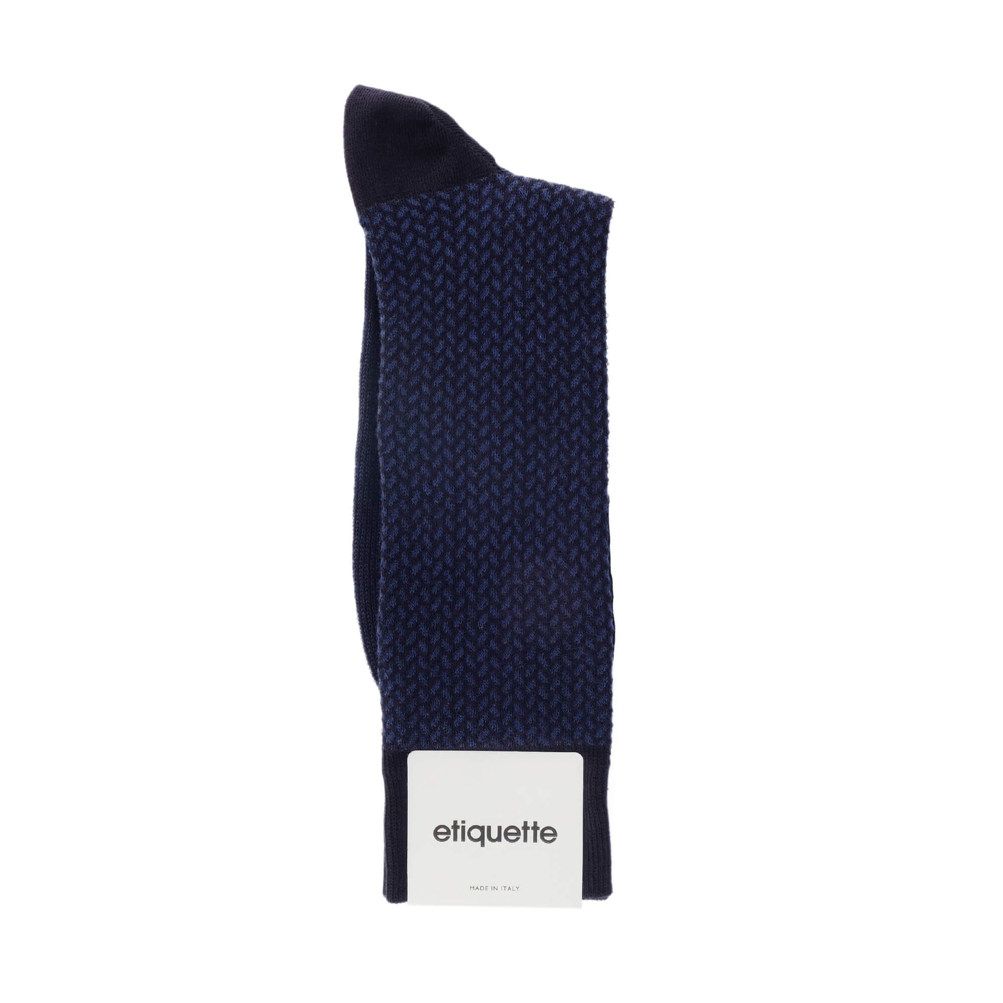 Mens Socks - Herringbone Blocks Men's Socks - Blue⎪Etiquette Clothiers