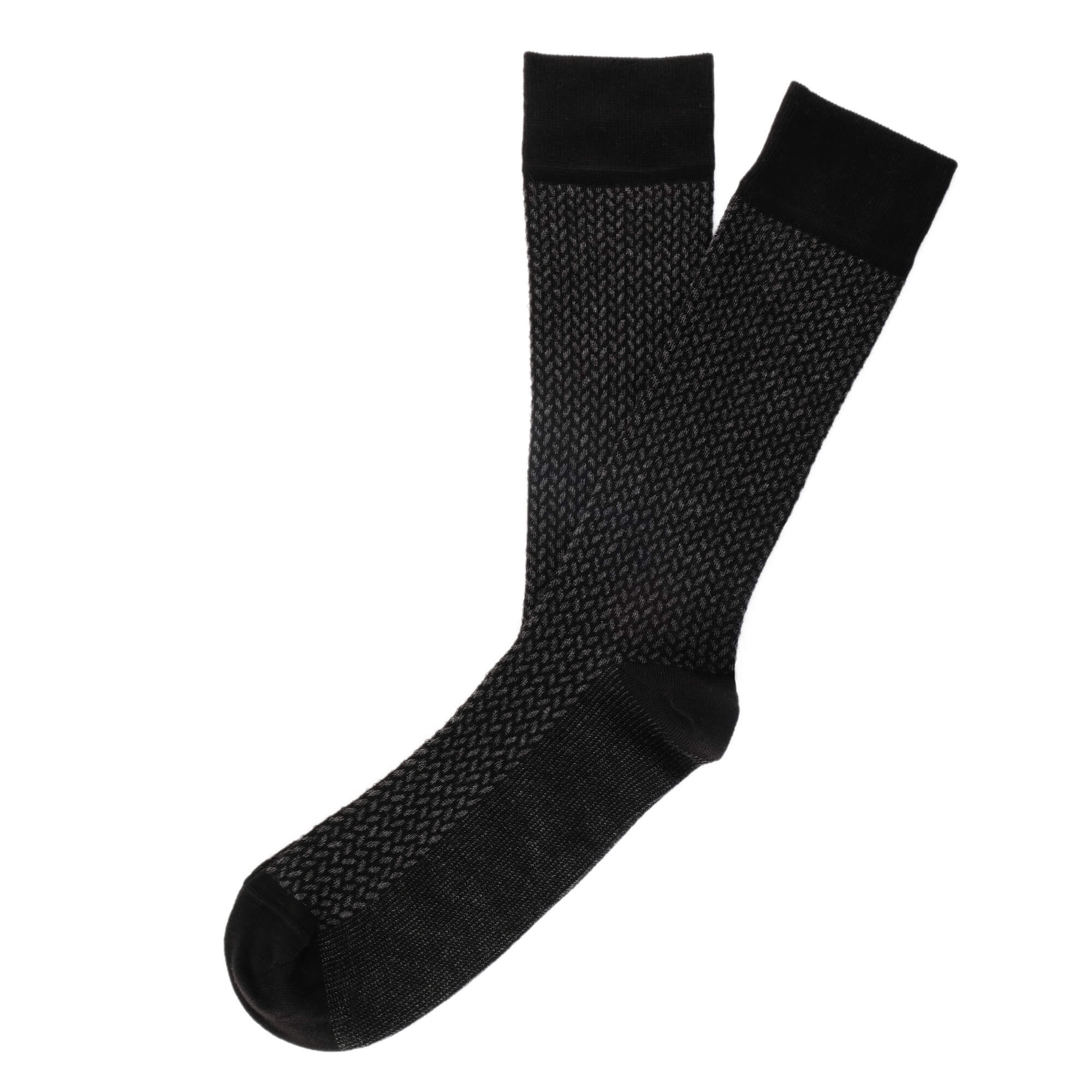 Mens Socks - Herringbone Blocks Men's Socks - Black⎪Etiquette Clothiers