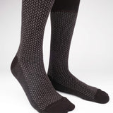 Mens Socks - Herringbone Blocks Men's Socks - Black⎪Etiquette Clothiers