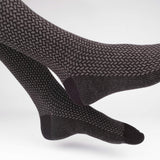 Mens Socks - Herringbone Blocks Men's Socks - Black⎪Etiquette Clothiers