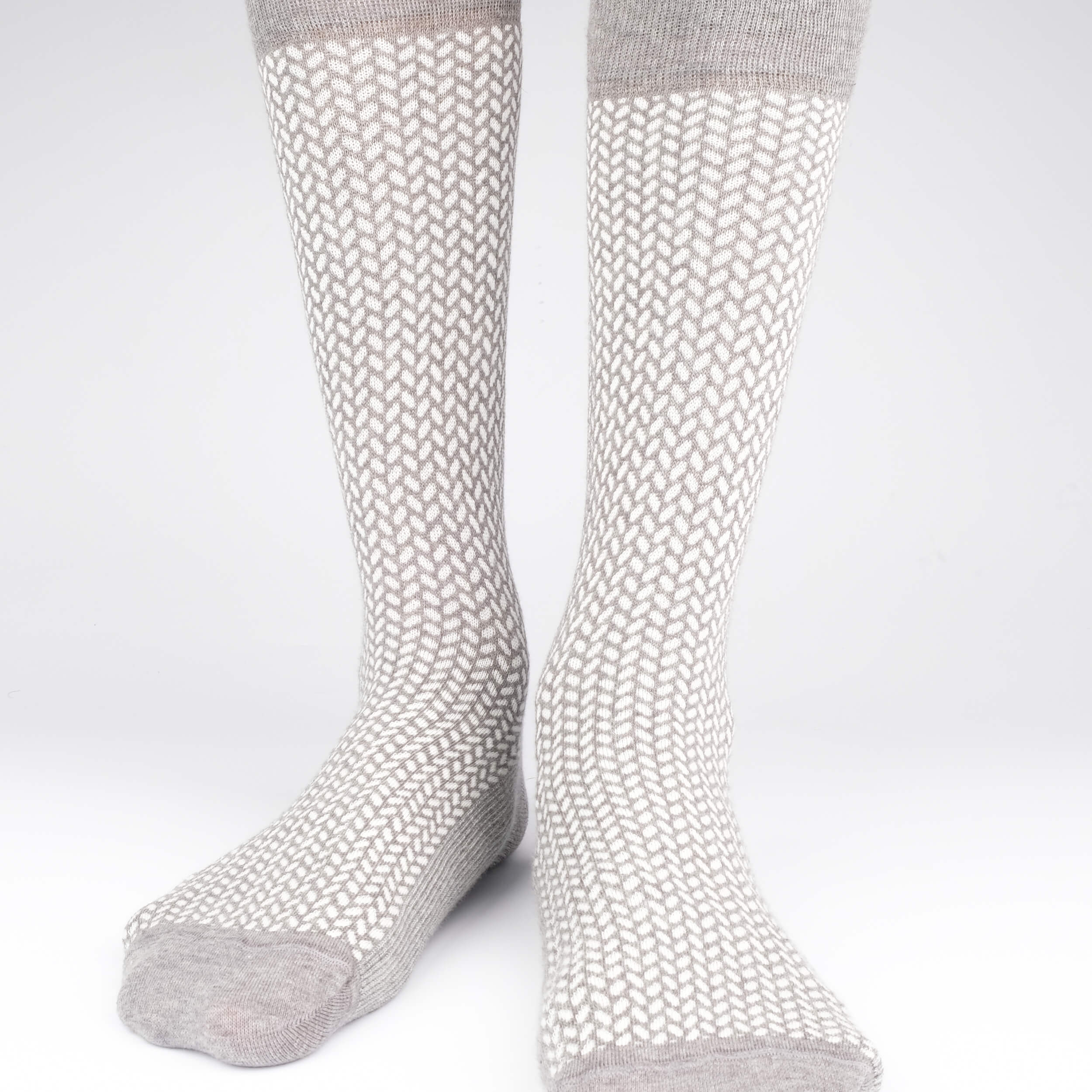 Mens Socks - Herringbone Blocks Men's Socks - Grey⎪Etiquette Clothiers