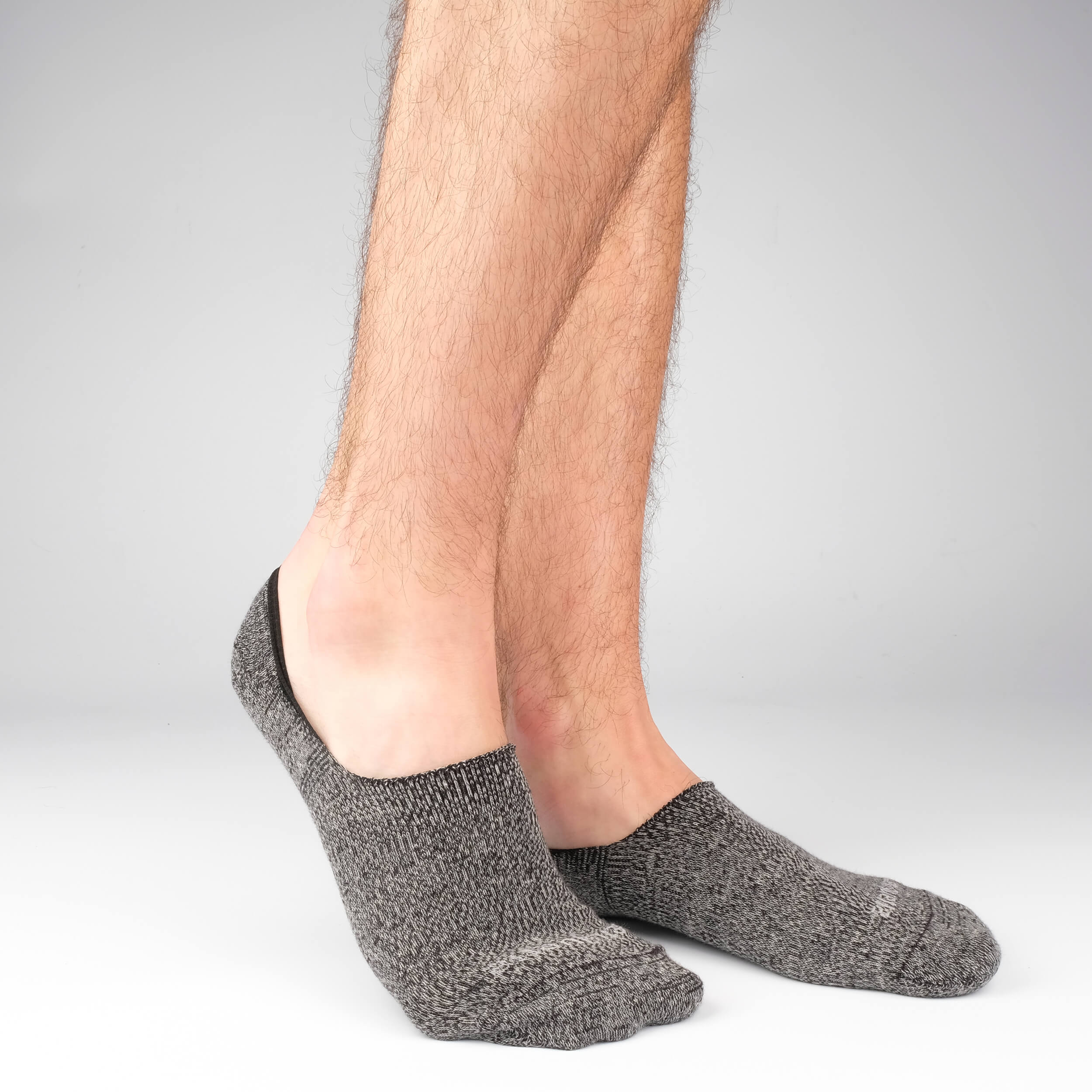 Mens Socks - Men's No Show Socks - Mouline Grey⎪Etiquette Clothiers