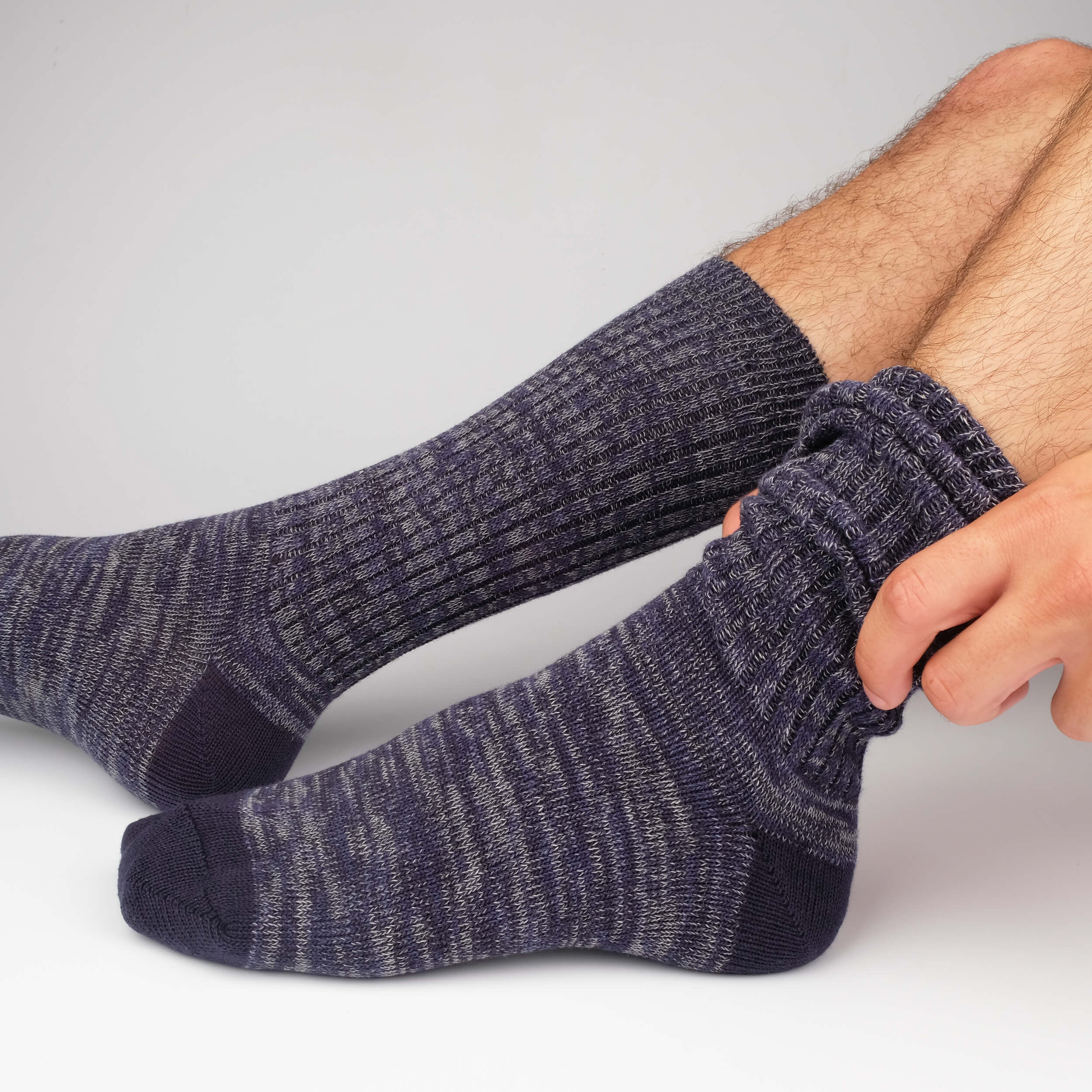 Mens Socks - Roppongi Marled Men's Socks - Blue Mouline⎪Etiquette Clothiers