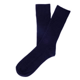 Mens Socks - Hounds Waffle Textured Men's Socks - Blue⎪Etiquette Clothiers