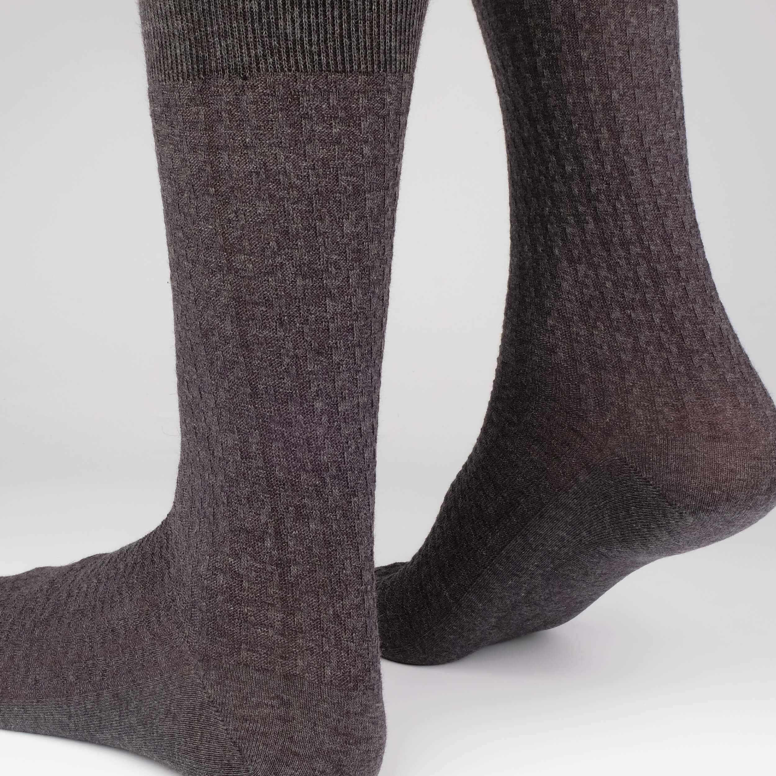 Mens Socks - Hounds Waffle Textured Men's Socks - Grey⎪Etiquette Clothiers